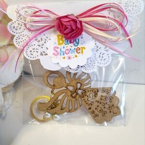 Baby Shower Wooden Angel Keychains Party Favors Baby Shower Girl Angel Keepsakes